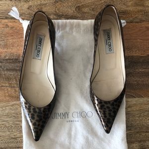 Jimmy Choo pointed toe patent leather pumps